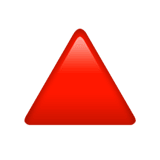 Red Triangle Pointed Up emoji, Apple, iOS 18.4