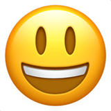 Grinning Face with Big Eyes emoji, Apple, iOS 18.4