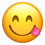 Face Savoring Food emoji, Apple, iOS 18.4