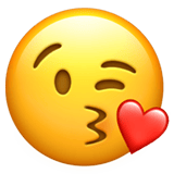 Face Blowing a Kiss emoji, Apple, iOS 18.4