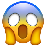 Face Screaming in Fear emoji, Apple, iOS 18.4