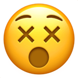 Face with Crossed-out Eyes emoji, Apple, iOS 18.4