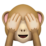 See-no-evil Monkey emoji, Apple, iOS 18.4