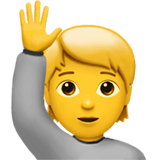 Person Raising Hand emoji, Apple, iOS 18.4