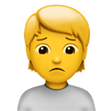 Person Frowning emoji, Apple, iOS 18.4