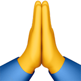 Folded Hands emoji, Apple, iOS 18.4