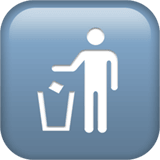 Litter In Bin Sign emoji, Apple, iOS 18.4