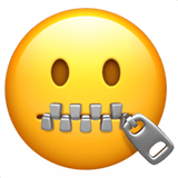 Zipper-mouth Face emoji, Apple, iOS 18.4