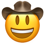 Cowboy Hat Face emoji, Apple, iOS 18.4