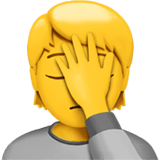 Person Facepalming emoji, Apple, iOS 18.4