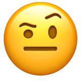 Face with Raised Eyebrow emoji, Apple, iOS 18.4