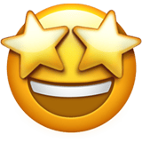 Star-struck emoji, Apple, iOS 18.4