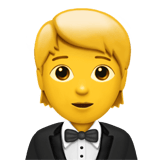 Person in Tuxedo emoji, Apple, iOS 18.4