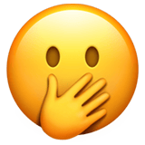 Face With Open Eyes And Hand Over Mouth emoji, Apple, iOS 18.4