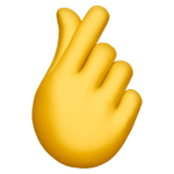 Hand with Index Finger and Thumb Crossed emoji, Apple, iOS 18.4