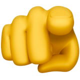Index Pointing at the Viewer emoji, Apple, iOS 18.4