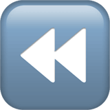 Fast Reverse Button emoji, Apple, iOS 18.4