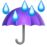 Umbrella with Rain Drops emoji, Apple, iOS 18.4