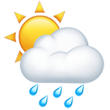 Sun Behind Rain Cloud emoji, Apple, iOS 26