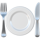 Fork and Knife with Plate emoji, Apple, iOS 26