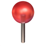Round Pushpin emoji, Apple, iOS 26