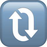Clockwise Vertical Arrows emoji, Apple, iOS 26