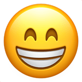 Beaming Face with Smiling Eyes emoji, Apple, iOS 26