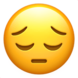 Pensive Face emoji, Apple, iOS 26