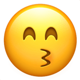 Kissing Face with Smiling Eyes emoji, Apple, iOS 26
