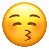 Kissing Face with Closed Eyes emoji, Apple, iOS 26