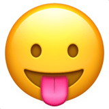 Face with Tongue emoji, Apple, iOS 26