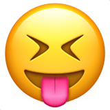 Squinting Face with Tongue emoji, Apple, iOS 26