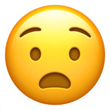 Anguished Face emoji, Apple, iOS 26