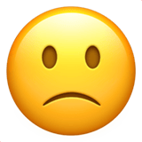 Slightly Frowning Face emoji, Apple, iOS 26