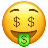 Money-mouth Face emoji, Apple, iOS 26