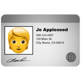 Identification Card emoji, Apple, iOS 26