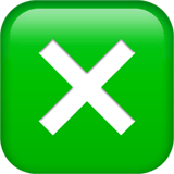 Cross Mark Button emoji, Apple, iOS 26