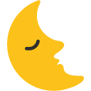 Last Quarter Moon Face emoji, Google, Blob, 2017