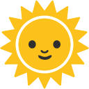 Sun with Face emoji, Google, Blob, 2017