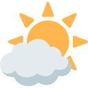 Sun Behind Small Cloud emoji, Google, Blob, 2017