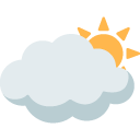 Sun Behind Large Cloud emoji, Google, Blob, 2017