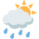 Sun Behind Rain Cloud emoji, Google, Blob, 2017
