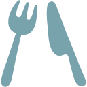 Fork and Knife emoji, Google, Blob, 2017