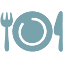 Fork and Knife with Plate emoji, Google, Blob, 2017