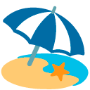 Beach with Umbrella emoji, Google, Blob, 2017