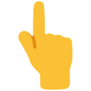 Backhand Index Pointing Up emoji, Google, Blob, 2017