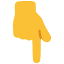 Backhand Index Pointing Down emoji, Google, Blob, 2017