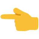 Backhand Index Pointing Left emoji, Google, Blob, 2017