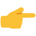 Backhand Index Pointing Right emoji, Google, Blob, 2017