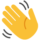 Waving Hand emoji, Google, Blob, 2017